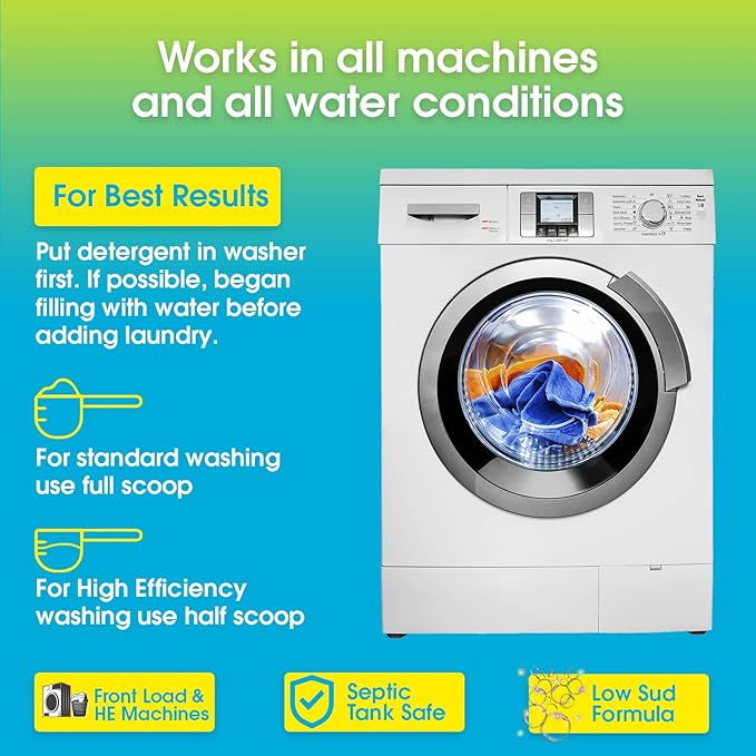 - HE Natural Laundry Detergent Clear and Free of Fillers and Chemicals - Sensitive Washing Detergent Safe for Babies - Country Save Laundry Detergent, 100 oz (160 loads)