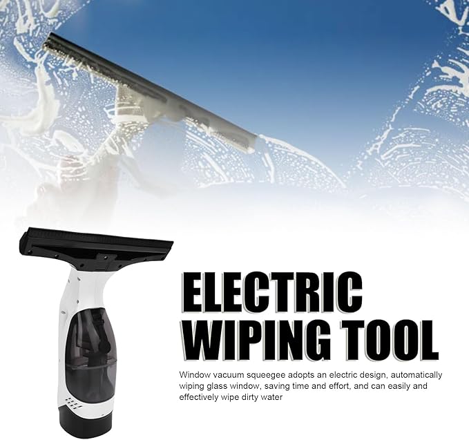 Focket Power Window Vacuum Overcharger,Rechargeable Cordless Window Cleaner with 2200MAh Battery,for Shower Glass Countertop Mirrors.(US PLUG 100-240V)