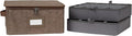 Covermates Keepsakes - Adjustable Zip-Top Storage Box - Configurable FlexGrid Compartments - Heavy Duty Polyester- Reinforced Handles - Stackable Design - Indoor Storage, Brown Heather