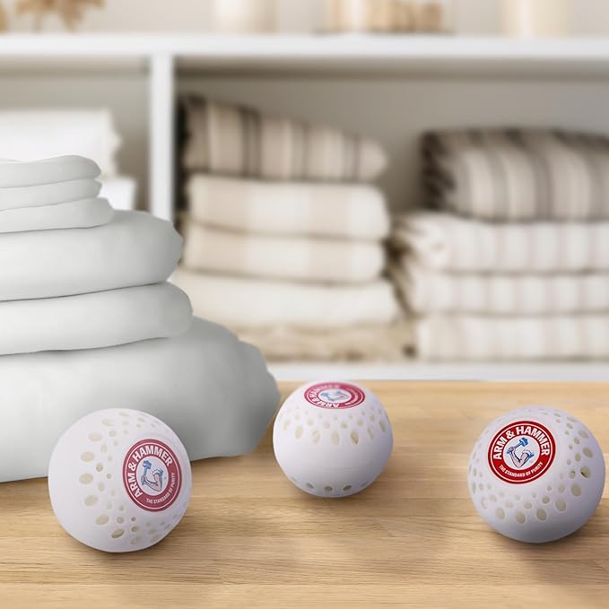 Arm & Hammer OdorBusterz® Odor Eliminator Balls, White Linen, 3 Count – Baking Soda Odor Control for Closets, Drawers, Hampers & Small Spaces