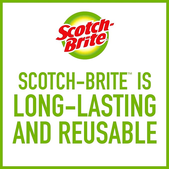 Scotch-Brite Heavy Duty Large Scour 8 Pads, Scouring Pads for Kitchen and Dish Cleaning, (Pack of 4)