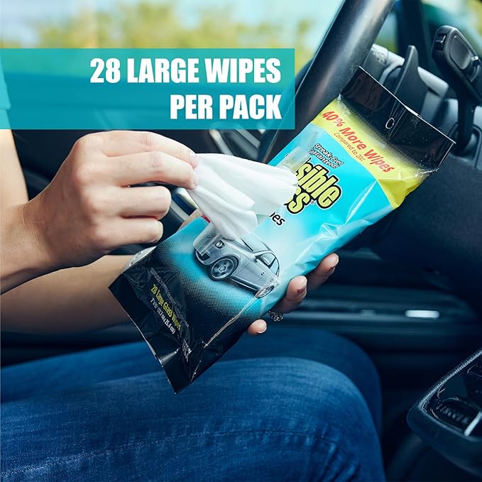 Invisible Glass 90161 Large Glass Cleaning Wipes for Streak-Free Windows, Mirrors, and Glass, Lint-Free, Ammonia-Free, Tint-Safe, for Home and Auto, Flat Pack, 28 Count
