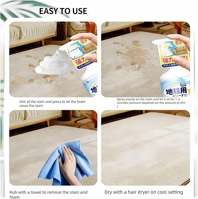 Carpets Triple Advanced Carpets Stain Remover Spray, Carpets Spot Remover，Stain & Odor Removers, Carpets Stains Removers For Old Sta/ins, Couches Cleaner For Fabric, Pets Odor Eliminator For Home (1)