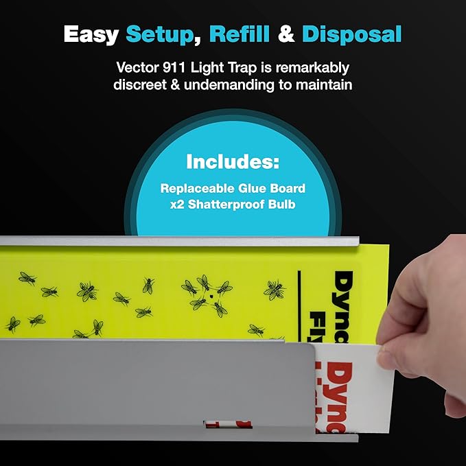Catchmaster Pro Series Flying Insect Light Trap Replacement Board 5-PK, UV Light Fly Trap Refill, Adhesive Glue Boards, Mosquito Trap Supplies, UV Lamp Bug Catcher, Home & Garage Pet Safe Pest Control