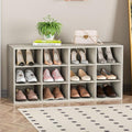 Garden 4 you Shoe Storage Bench, Cubby Shoe Rack with 12 Cubbies, 3-Tier Wood Shoe Rack Organizer, Shoe Organizer Cabinet for Entryway, Hallway, Closet and Garage, Grey