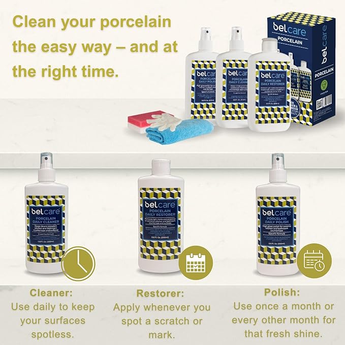 Porcelain Daily Polish | Daily Shine Enhancer for Porcelain Surfaces | pH-Balanced Formula for Counters & Vanities - 17 fl oz