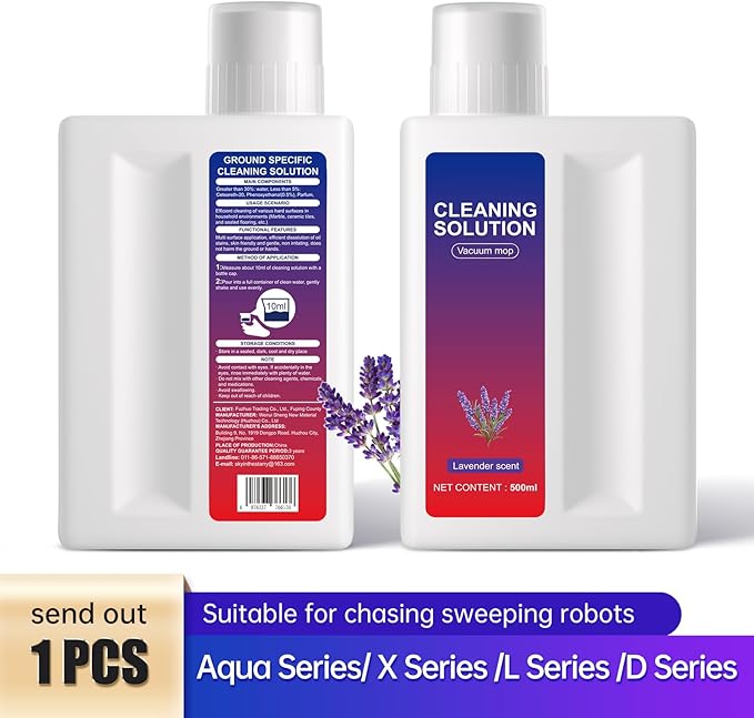 Lavender Floor Cleaning Solution Compatible with Dreame Wet & Dry Vacuum and Robot， Residue & Streak Free,Suitable for All Robot Vacuum Cleaners and Wireless Wet Dry Dual-Use Vacuum Cleaners