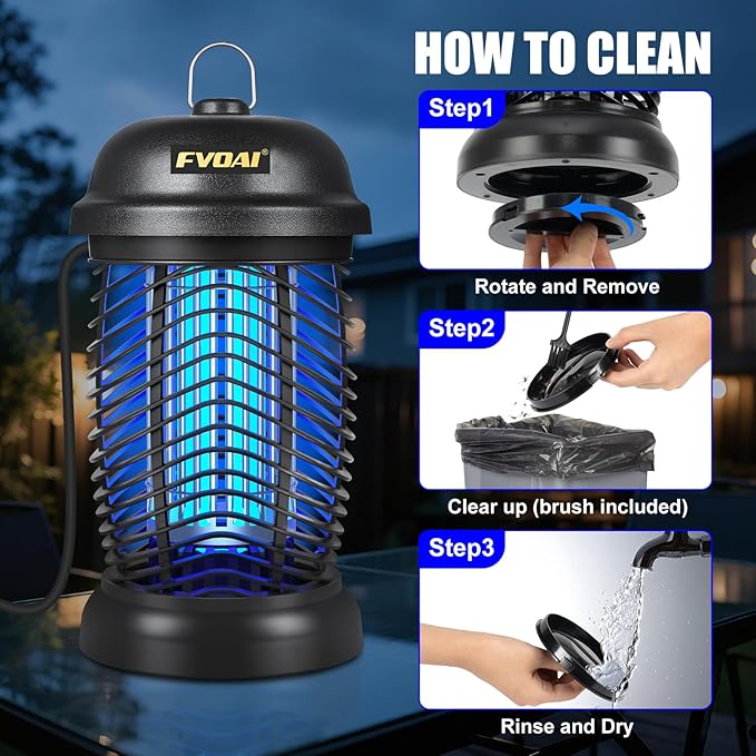 Bug Zapper Outdoor, Mosquito Zapper, Fly Zapper, Fly Traps, Mosquito Trap for Outdoor, 3 Prong Plug, ABS Plastic Outer