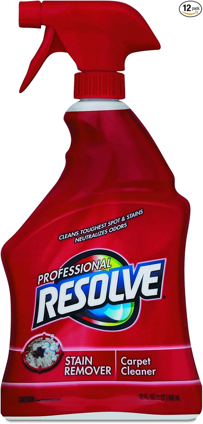 Resolve Professional Carpet Cleaner, 32oz Spray Bottles (Pack of 12)