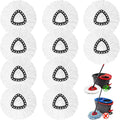 10 Pack Spin Mop Replacement Heads, 100% Microfiber Spin Mop Refill for Easy Wring Compatible with Triangle Spin Mop, 360 Degree Spinning Mop Replace Head for Floor Cleaning
