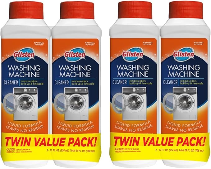 Glisten Washer Magic Washing Machine Cleaner and Deodorizer, 4 Bottles