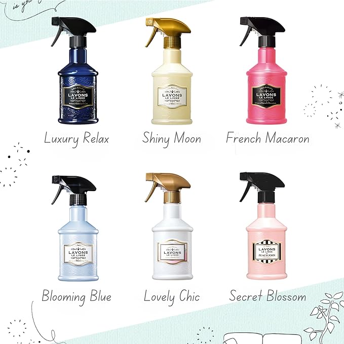 LAVONS Fabric Spray Freshener for Carpet Fresh, Pet Safe Linen Spray for Bedding, Organic Fabric Refresher Spray for Home & Offices, Natural Carpet Freshener from Japan, 12.5 Fl Oz FRENCH MACARON 2EA