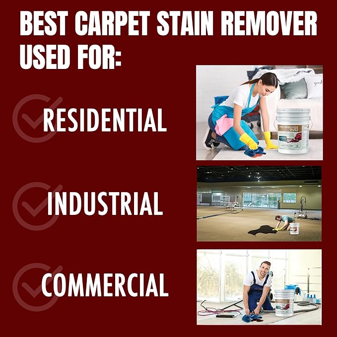 POG Remover 9452 - Carpet Stain Remover and Degreaser - Use For Heavy-Duty Spot Cleaning - Professional Grade Cleaner - 5 Gallon Pail