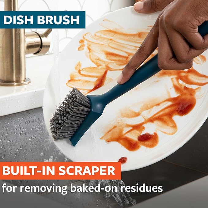 Full Circle Clean Ocean, Variety Dish Brush Pack - Dish Brush, Bottle Brush, and Heavy-Duty Scrub Brush - Sustainably Made 100% from Recycled Ghost Fishing Nets, Safe for Cast Iron & Nonstick