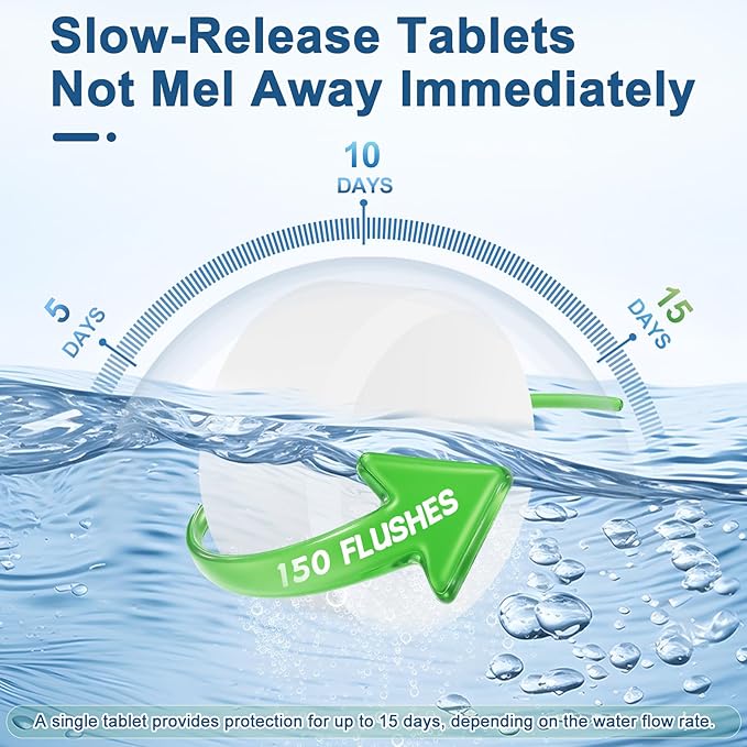 Toilet Bowl Cleaner Tablets 30 PACK Automatic Toilet Tank Cleaners Hands-Free Continuous Cleaning for Bathroom Toilet Bowl