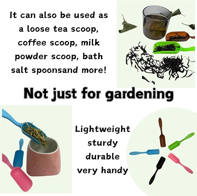 10pcs Liyee Mini Gardening 5 Colors Plastic Small Spoons,Succulent Cultivation Digging and Transplanting,Can Also Be Used For Tea-leaf/Coffee/Laundry Detergent Spoons (Multiple colors)
