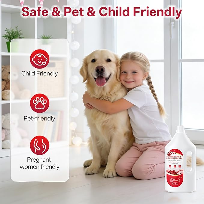 Floor Cleaning Solution Rose Scent, Compatible with Roborock Cleaning Solution Quick Drying Without Residue Suitable for All Robot Vacuums and Wet Dry Dual-Use Vacuum Cleaners (1 L, Rose)