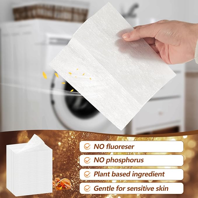 600 Count Dryer Sheets Bulk Fabric Softener Amber Scent Dryer Sheets Naturally Softens and Removes Static Cling, Ideal for Large Households, Sensitive Skin