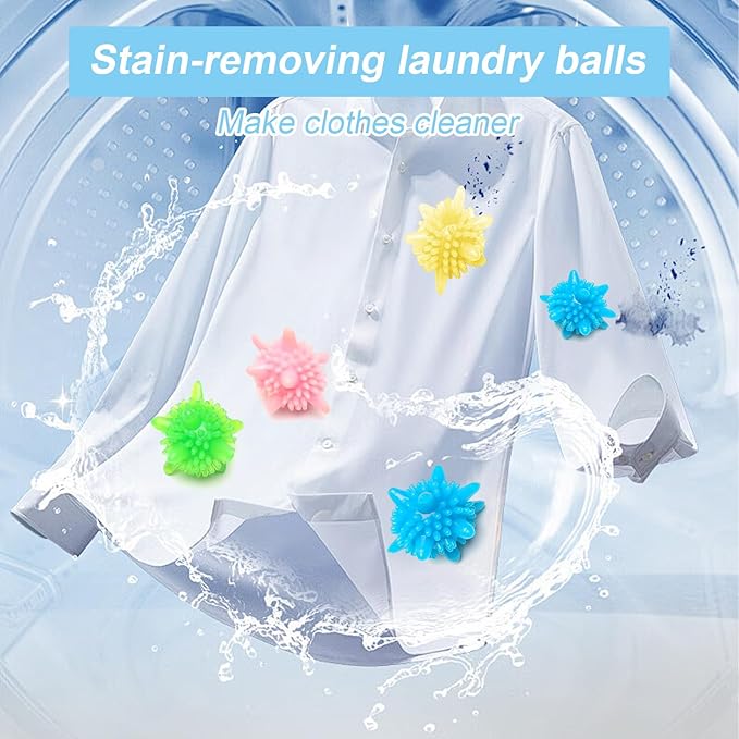 Washing Machine Laundry Balls 5 Pack – Soft PVC Anti‑Tangle & High Friction Wash Balls for Deep Stain Removal, Reusable Washer Balls for All Machines, Random Mixed Colors