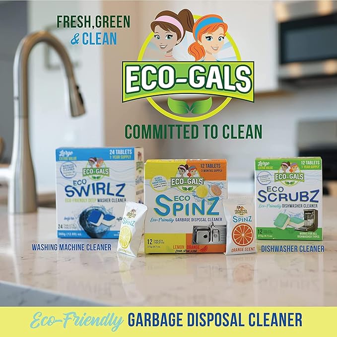 Eco Spinz Garbage Disposal Soap for Cleaning Kitchen Sinks and Drains 6 ct. Lemon & 6 ct. Orange Citrus Scent