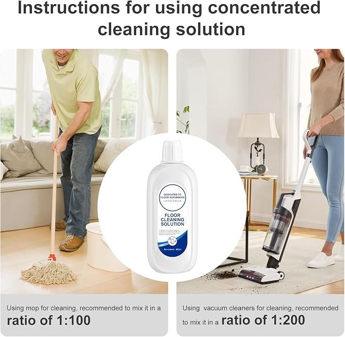 Floor Cleaning Solution Original flavor Scent Compatible with Tineco Cleaning Solution, Suitable for All Robot Vacuum Cleaners and Wireless Wet Dry Dual-Use Vacuum Cleaners
