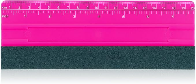 Vinyl Squeegee Tool, Felt Squeegee for Vinyl Application, TPE Rubber Smoothing Tool for Decals, Stickers & Window Film (Red, 7.9 x 2.8 Inches)