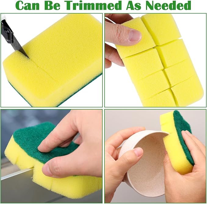 40 Pack Cleaning Sponges Kitchen High Density Dish Sponges Scrub Sponge Multi-Surface Cleaning Scrubber Pad, Durable Dishwashing Sponge Bulk Cleaning Supplies for Washing Dishes, Home, Bathroom, Car