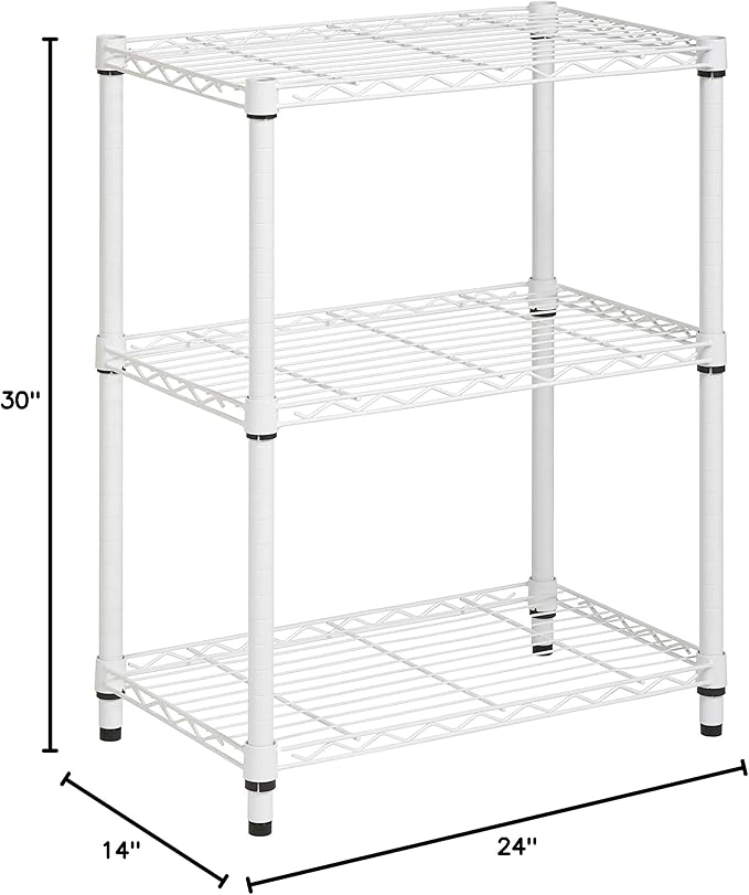 Steel Shelving Unit, 250-Pound Capacity Per Shelf, Adjustable Heights, Rust-Resistant, NSF-Certified for Pantry Organizers, Laundry Room Organization, Storage Shelves