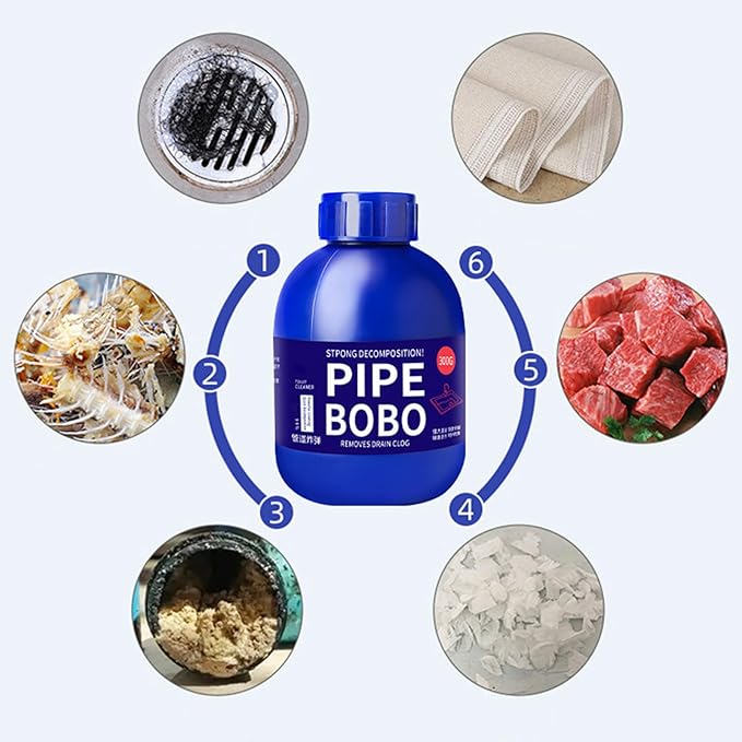 Heavy-Duty Pipe Declogger & Deodorizer, Professional Strength Pipe Dredging Formula, Fast-Acting Sink/Toilet/Kitchen Drain Opener, Powerful Unclogging, Clog Remover, Shower, Tub, Compatible (3)