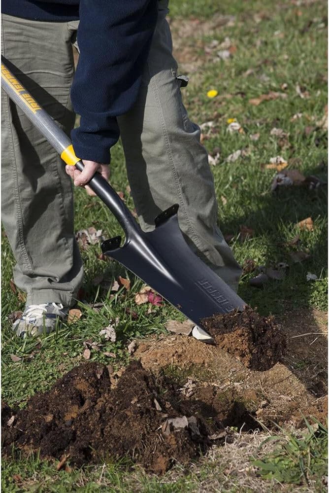True Temper 2540700 16 in. Drain Trench Spade with 24 in. Hardwood D-Grip Handle and Comfort Step
