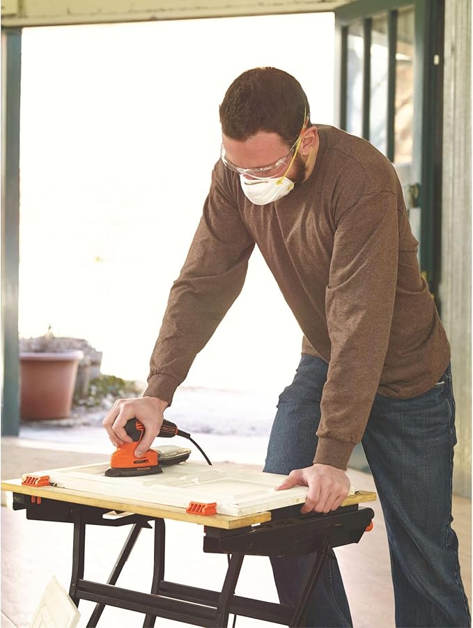 BLACK+DECKER Detail Sander, 1.2 Amp, 16,000 OPM, Compact Design, 3-Position Grip for Comfort, Includes Dust Collector, Corded (BDEMS600)