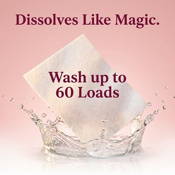 Glory Days Fabric Softener Sheets for Washer — Replaces Liquid Softener, Hypoallergenic, Fragrance Free, Sensitive Skin Safe, Plastic-Free, 60 Loads