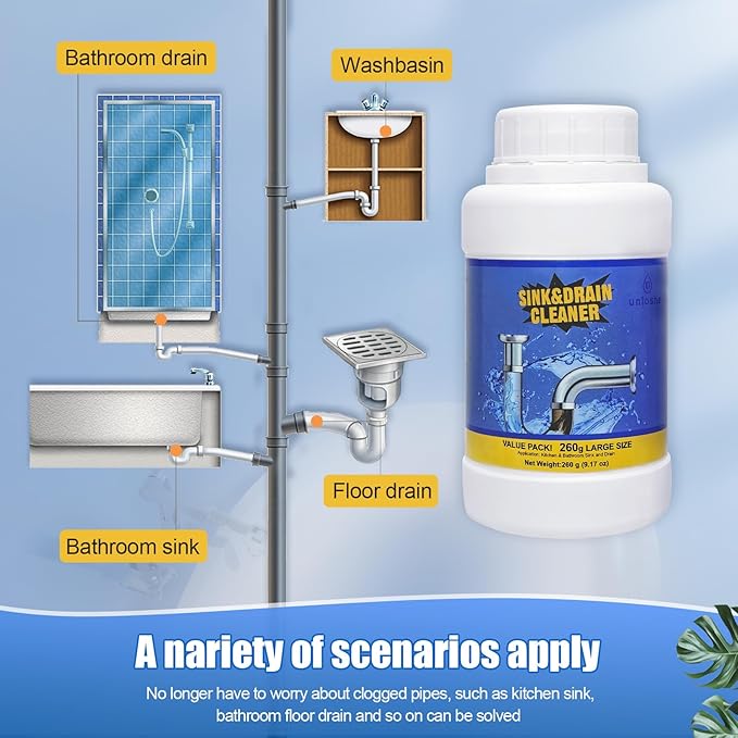 Sink Drain Cleaner, Powerful Pipeline Dredging Agent, Drain Clog Remover for Unclogs Bathroom and Kitchen Sinks, Drains (1PCS)