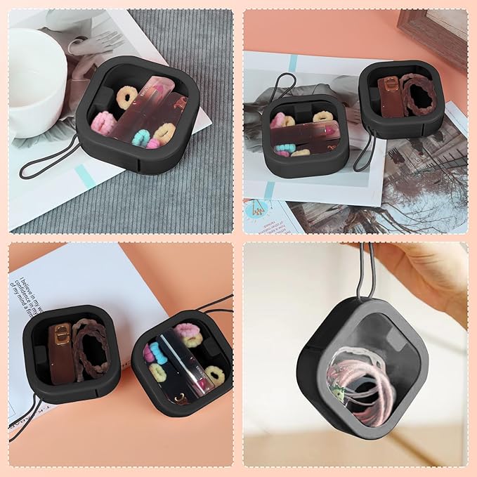 Hair Tie Organizer, Small Portable Hair Accessories Storage Can Be Stackable Or Hung On The Wall, Small Items Holder Hair Tie Organizer for Jewelry Hair Stuff Hair Clip Cotton Swab