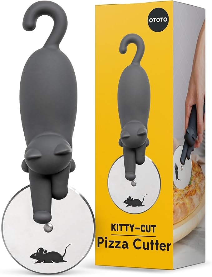 OTOTO Bundle of 2 Dracowave Dragon Microwave Cleaner + Kitty Cat Pizza Cutter, Cute Kitchen Gadgets, Cute Gifts