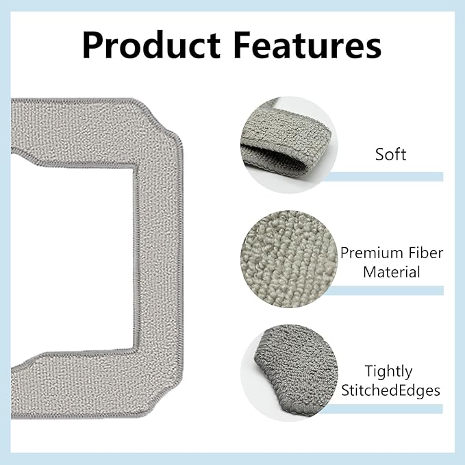 Cleaning Rag for ECOVACS Winbot Mini Window Vacuum Cleaner Robot, Washable and Reusable Winbot Mini Mop Pad Accessories, 12 Pcs Mop Cloth Replacement, No. W-CC02-0012