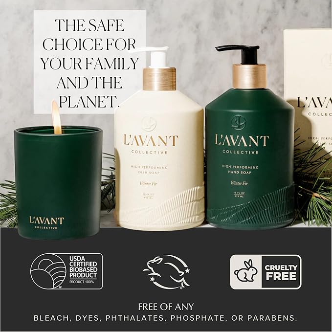 L'AVANT Collective High Performing Dish Soap Refill | Plant-Based Ingredients & High Performing Formula (32oz (Refill), Winter Fir)