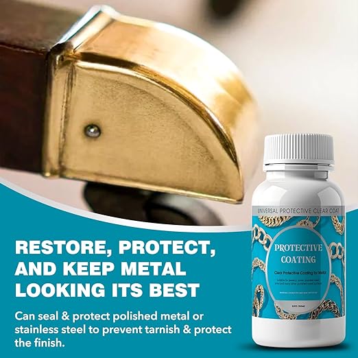 4 Oz. Clear, Protective Coating for Metal, Jewelry Coating, Jewelry Shield, Fast Drying Transparent After Curing, Long Lasting Protect Metal and Jewels from Wear, Rust