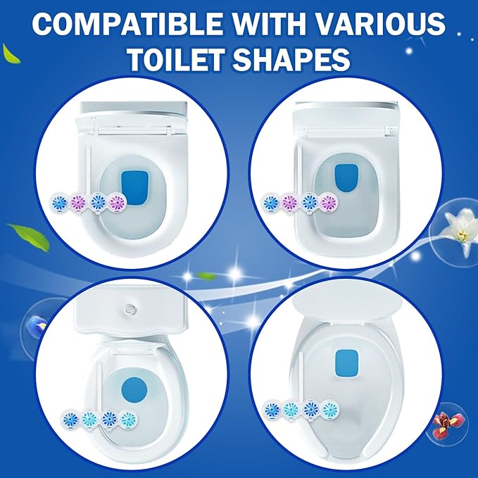 SCENTORINI 4-in-1 Toilet Bowl Cleaner Rim Hanger, Hanging Automatic Toilet Bowl Freshener, 4 Ocean & 4 Lavender Scent, Toilet Bowl Cleaning Balls Long-Lasting up to 30 Days