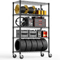 M MZG 5-Shelf Storage Shelves,Wire Shelving Heavy Duty Metal Storage Shelving Unit Adjustable Garage Shelving Rack Pantry Kitchen (Black, 5 Tier,17.7" D x 47.2" W x 76.7" H)