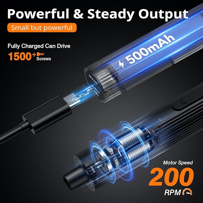 JOREST 155 in 1 Mini Electric Screwdriver Cordless, Precision Power Screwdriver Set, 5 Torque Levels (Max 0.75N.m), Gifts for Men, Magnetic Repair Tool Kit for iPhone, PC, Laptop, PS4 PS5, Xbox, Watch