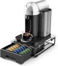 EVERIE Crystal Tempered Glass Organizer Drawer Holder Compatible with Nespresso Vertuo Capsules, Compatible with 21 Big or 30 Small Vertuoline Pods, NP01S