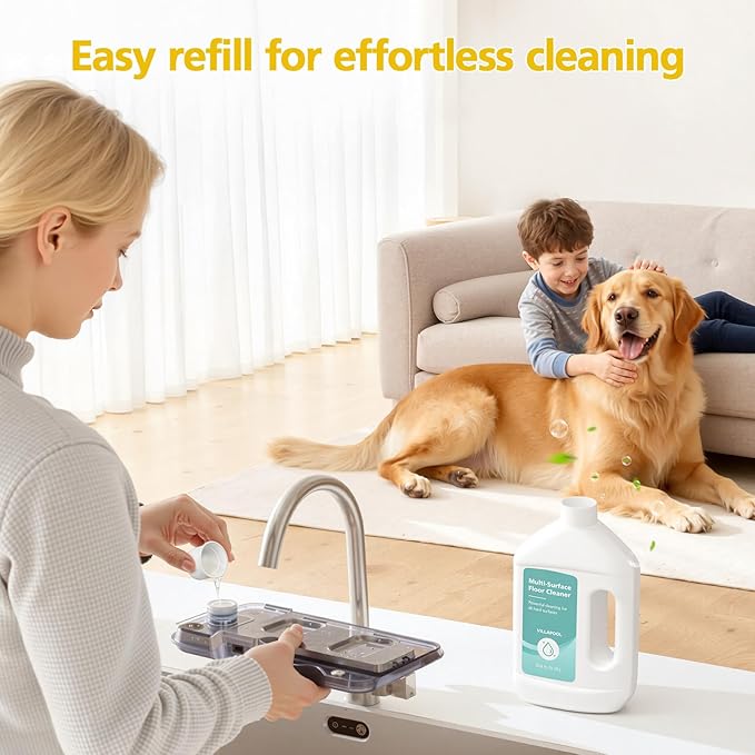 Floor Cleaning Solution Compatible with Dreame All Robot Vacuums & Wet Dry Vacuums, Residue-Free Multi-Surface Cleaner, 33.81 Fl Oz Original Scent