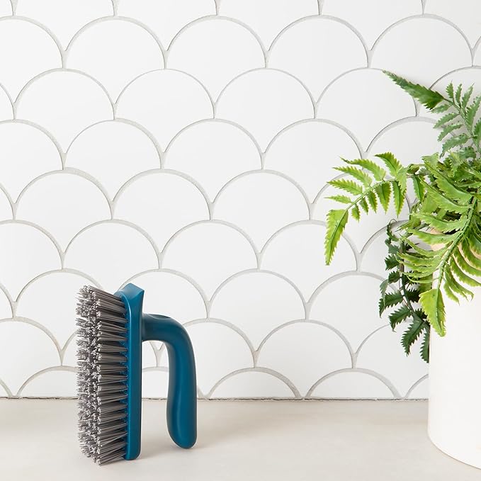 Full Circle Clean Ocean Grout & Tile Scrub Brush, for Shower, Bathroom, and Kitchen, Sustainably Made 100% from Recycled Ghost Fishing Nets