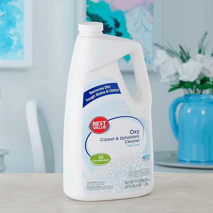 Carpet & Rug Cleaners Fresh Scent 64 Fl Oz – Deep Cleaning Stain & Odor Remover for Carpets, Rugs & Upholstery – Powerful Fresh Scent Formula for Pet & Everyday Messes, Large Value Size