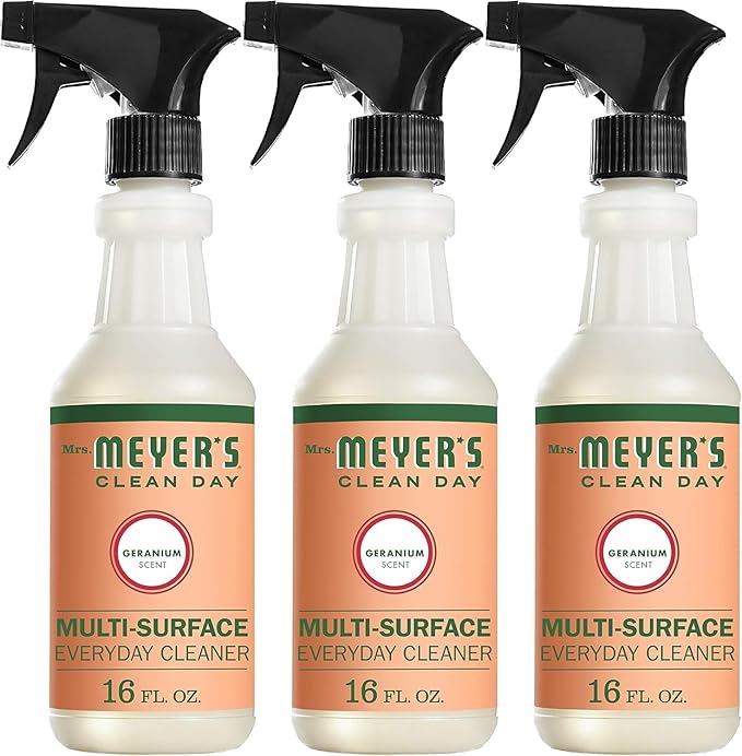 MRS. MEYER'S CLEAN DAY All-Purpose Cleaner Spray, Geranium, 16 fl. oz - Pack of 3