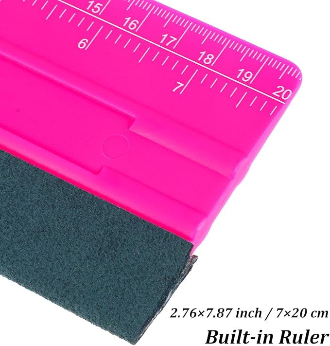 Vinyl Squeegee Tool, Felt Squeegee for Vinyl Application, TPE Rubber Smoothing Tool for Decals, Stickers & Window Film (Red, 7.9 x 2.8 Inches)