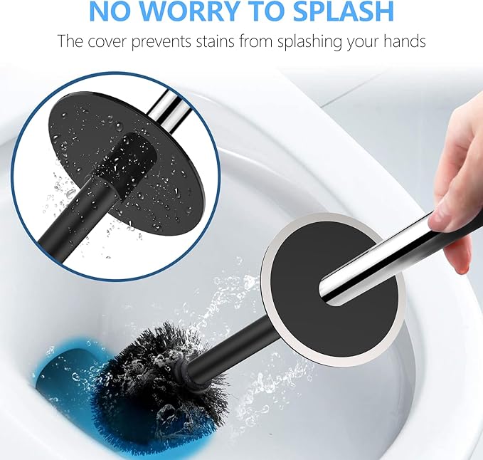 SetSail Toilet Brush, Compact Size Toilet Bowl Brush and Holder Toilet Brushes for Bathroom with Stainless Steel Handle Toilet Cleaner Brush with Durable Scrubbing Bristles, 3 Packs