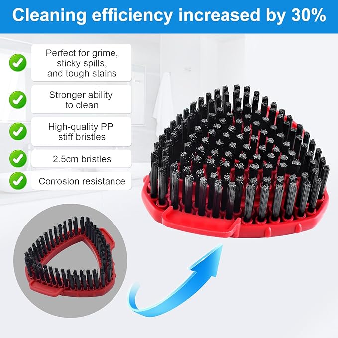 2 Pack Upgrade Scrub Brush Replace Heads Compatible with O Cedar EasyWring 1 Tank Spin Mop, Scrubber Brush Head for Ocedar EasyWring Spin Mop Scrubby Head Brush, More Layers of Bristles to Floor Clean