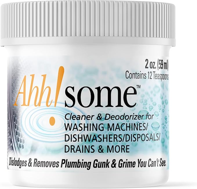 2 in 1 Washing Machine/Dishwasher Bio Cleaner & Deodorizer Gel, 24 Cleanings in a single container, Septic Safe Formula to clean inside out of Front End, Top End, HE Washing Machines and Dishwashers